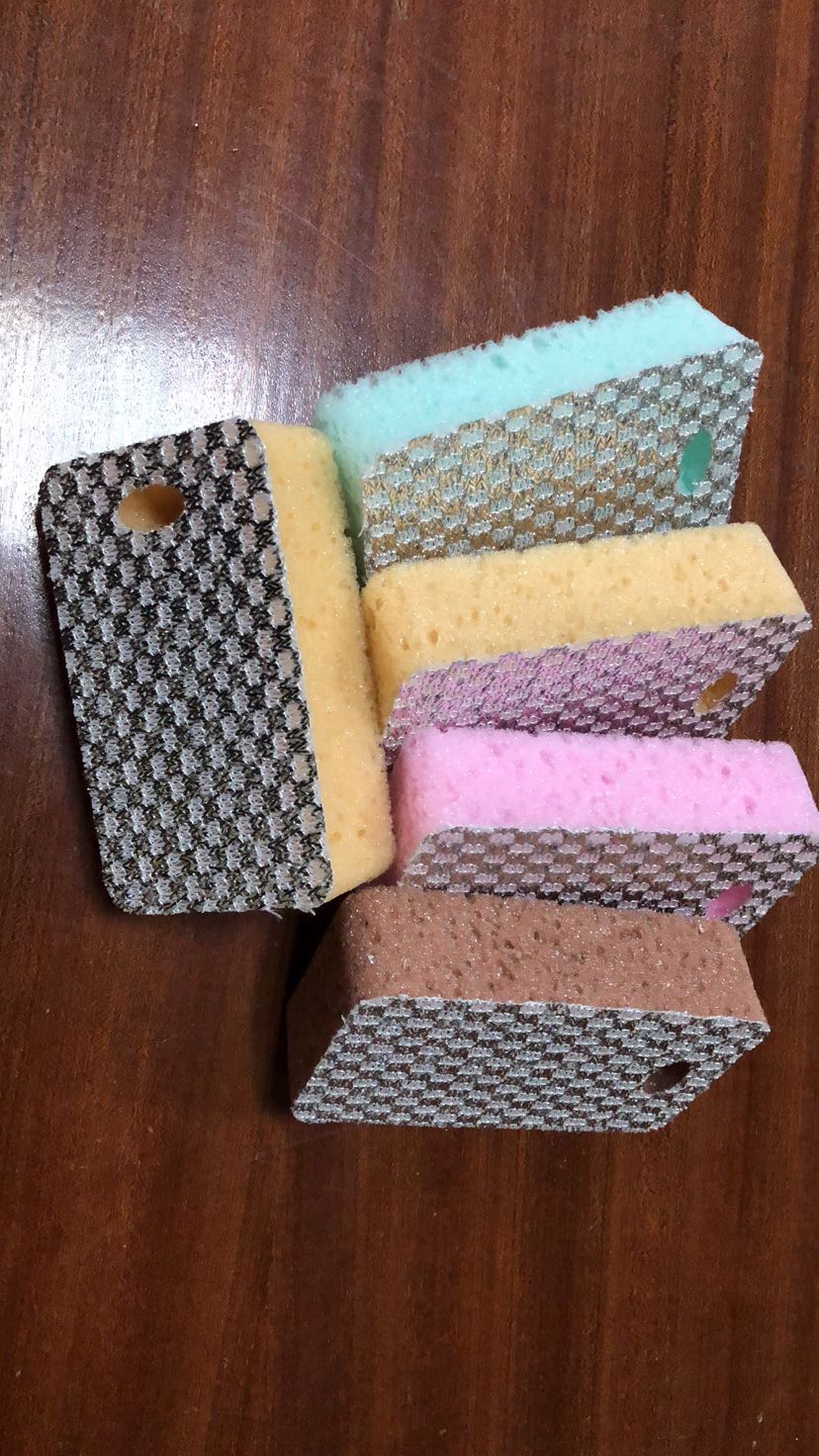 2018 New style Japanese and Korean style plain scallion sponge block furniture color sponge scouring pad