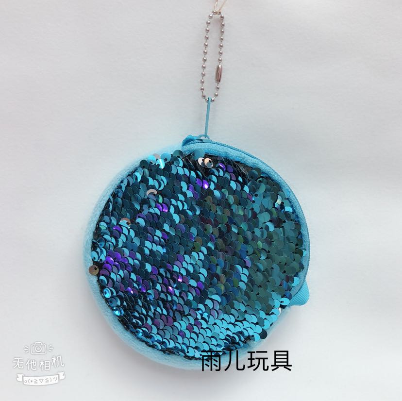 Sequined wallet, plush wallet, sequined coin purse, round sequined bag, 10cm sequined round wallet Application Scenario