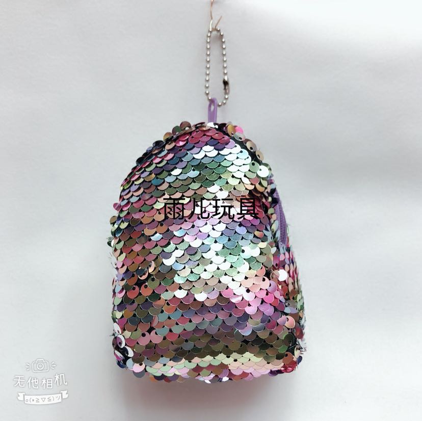 Plush toy coin purse, three-dimensional plush wallet, sequined wallet, small schoolbag wallet Application Scenario