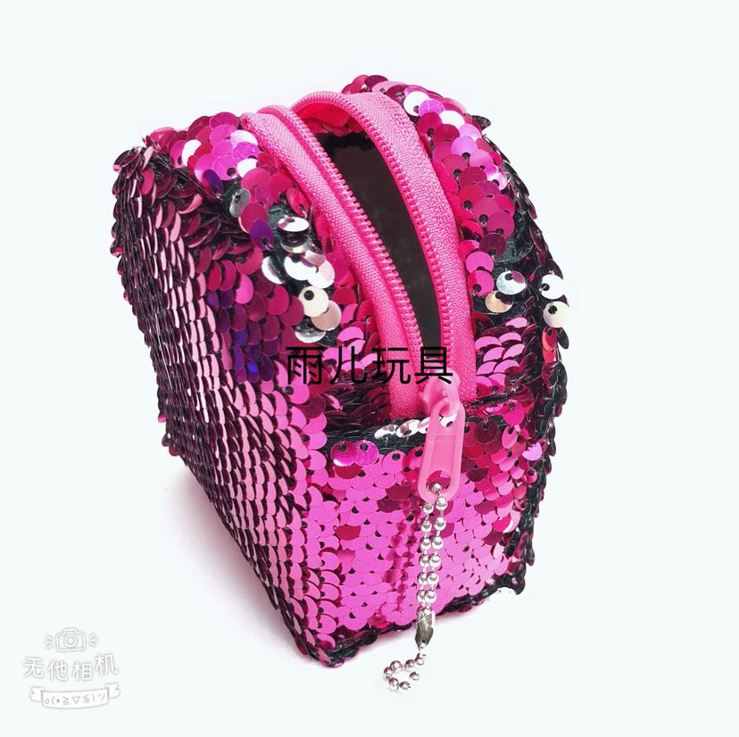 Plush toy coin purse, three-dimensional plush wallet, sequined wallet, small schoolbag wallet full figure