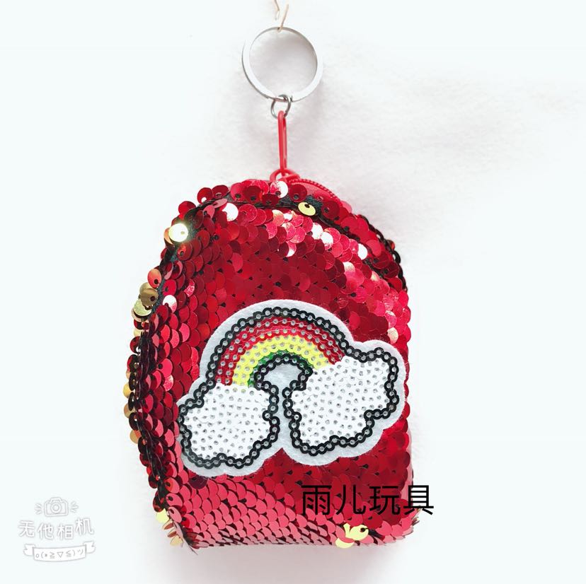 Cartera de lentejuelas peluche zero billetera accesorios bolso de lentejuelas llavero bolso de lentejuelas estereoscópicas pequeño bolso de escuela billetera