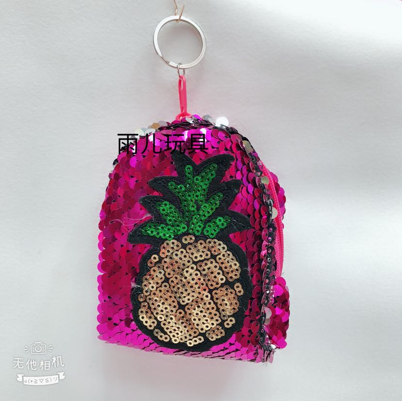 Cartera de lentejuelas peluche zero billetera accesorios bolso de lentejuelas llavero bolso de lentejuelas estereoscópicas pequeño bolso de escuela billetera details Picture
