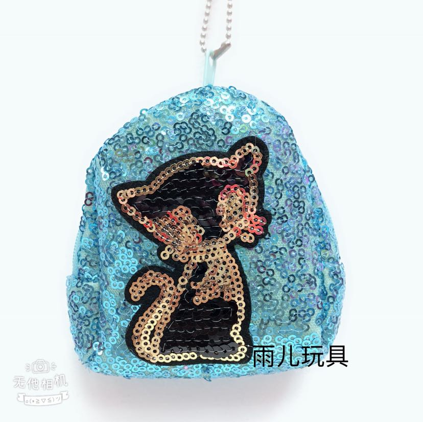 Sequined wallet, plush wallet, small sequined bag, sequined three-dimensional small schoolbag, coin purse Specification image