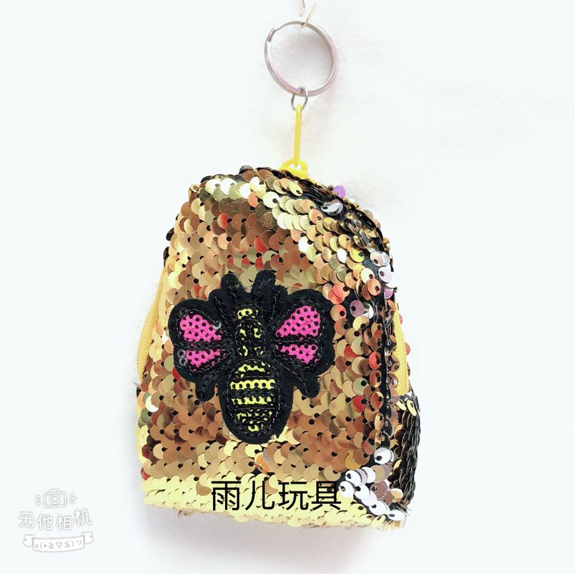 Cartera de lentejuelas peluche zero billetera accesorios bolso de lentejuelas llavero bolso de lentejuelas estereoscópicas pequeño bolso de escuela billetera Specification image