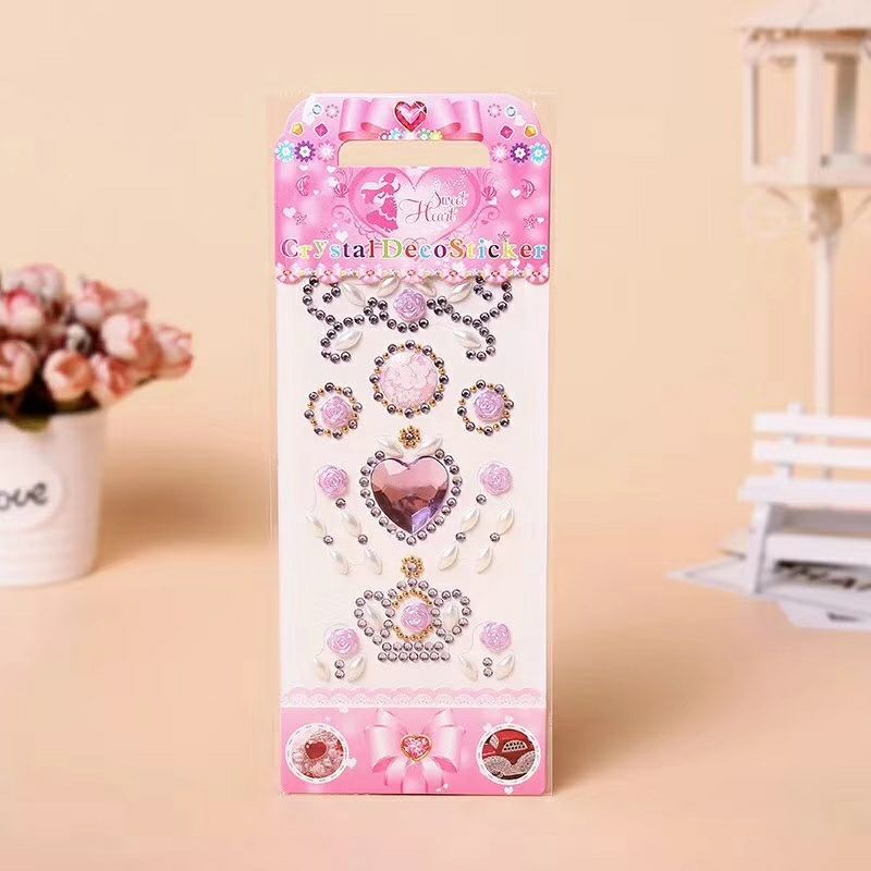 新款中卡亚克力钻贴 爱心大钻石 手提DIY 贴纸图