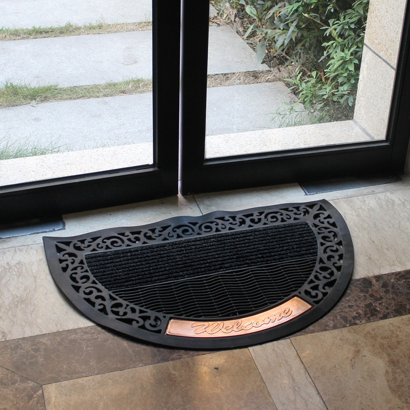Rubber velvet floor MATS, villa door MATS, hollowed-out anti-slip footpads, entrance MATS for the foyer