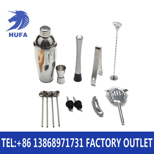 New wooden frame cocktail shaker set, bar cocktail mixing tool accessories, mutual distribution cocktail shaker details Picture