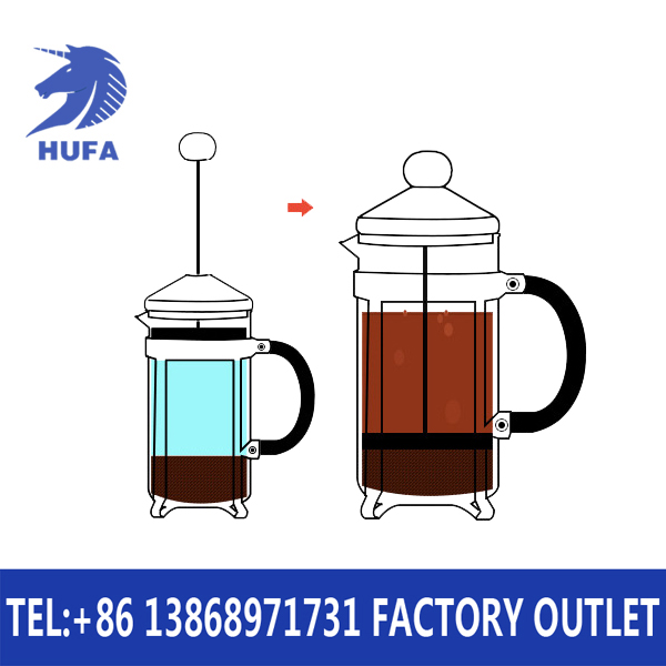 Stainless steel French press cup, French press pot, French coffee pot, tea brewing cup, filter press pot, glass pot Application Scenario