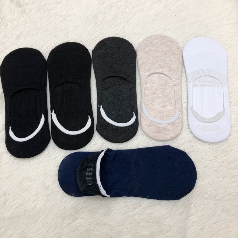 棉袜浅口隐形素色硅胶防滑春夏季薄款袜子男士短袜外贸袜O形袜