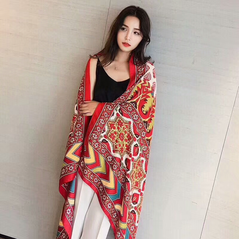 春秋夏季女文艺复古民族风披肩棉麻超大防晒旅游拍照围巾流苏丝巾