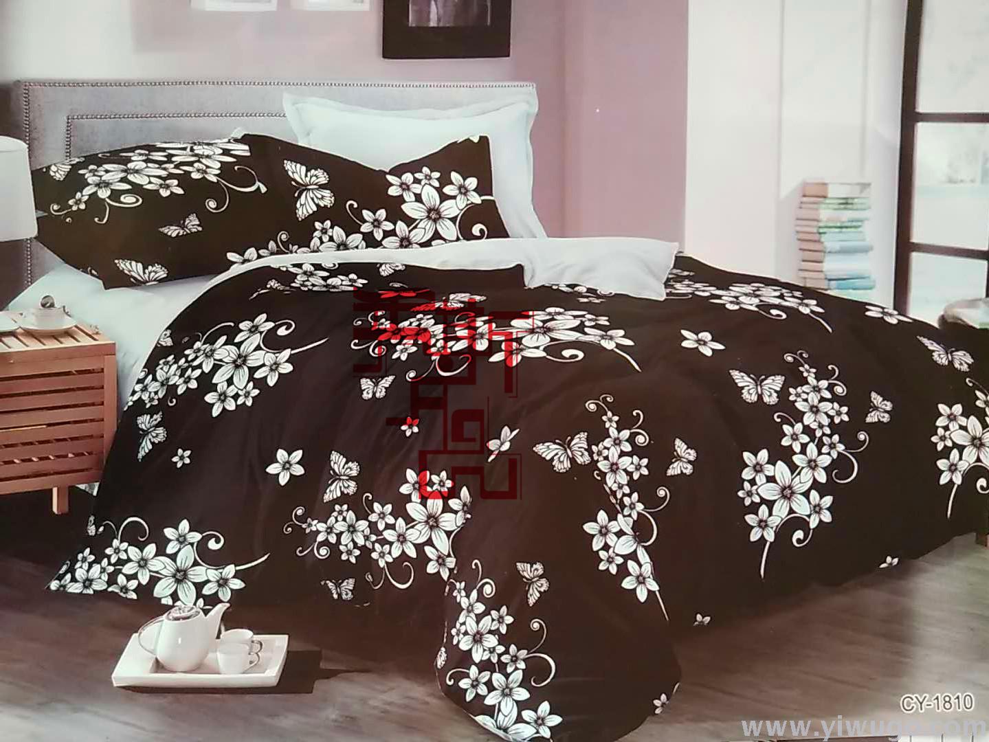 Xiusi Bedding, black and white four-piece and six-piece sets, simple European and American style, foreign trade, factory Application Scenario