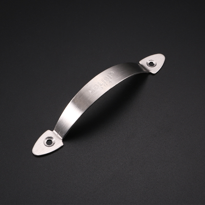 Stainless steel flat bar handle, flat bar brushed steel sliding and closing cabinet door, cabinet wardrobe, 304 stainless steel factory direct sales Specification image