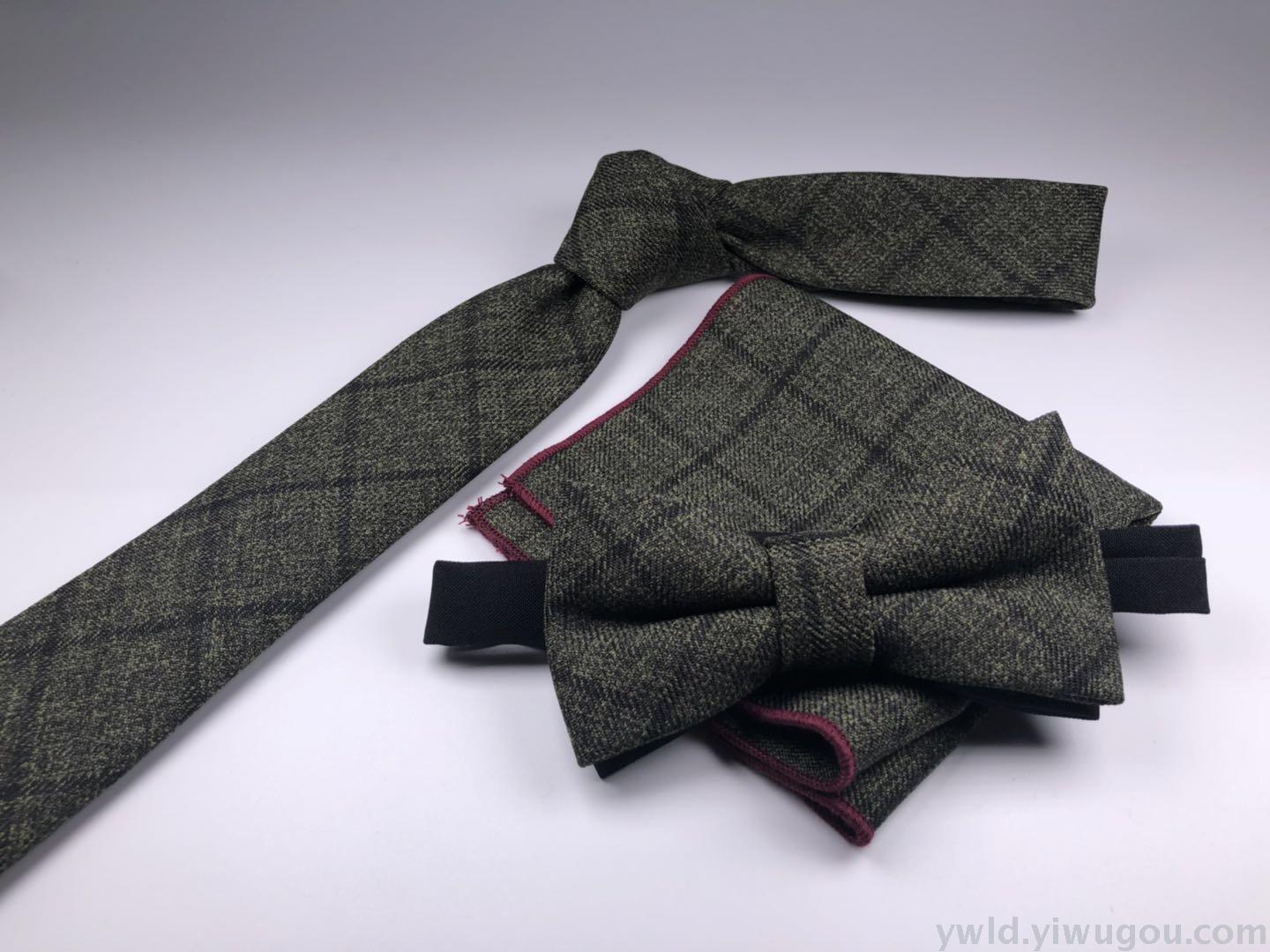 Order quantity: Men's woolen tie, bow tie, pocket square set Specification image