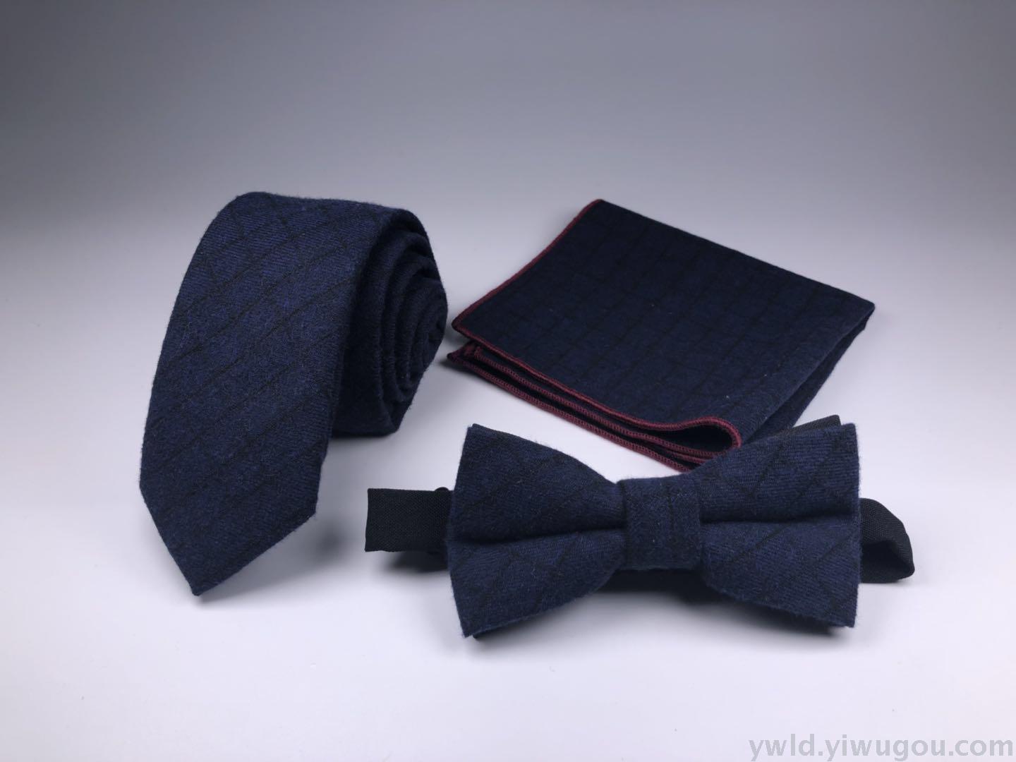 Order quantity: Men's woolen tie, bow tie, pocket square set