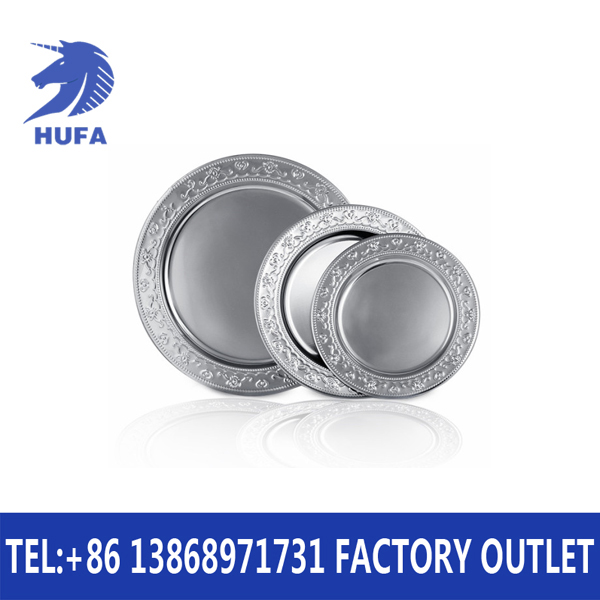 Stainless steel empress plate, round mirror plate, craft plate, hookah plate, stainless steel plate factory direct sales details Picture