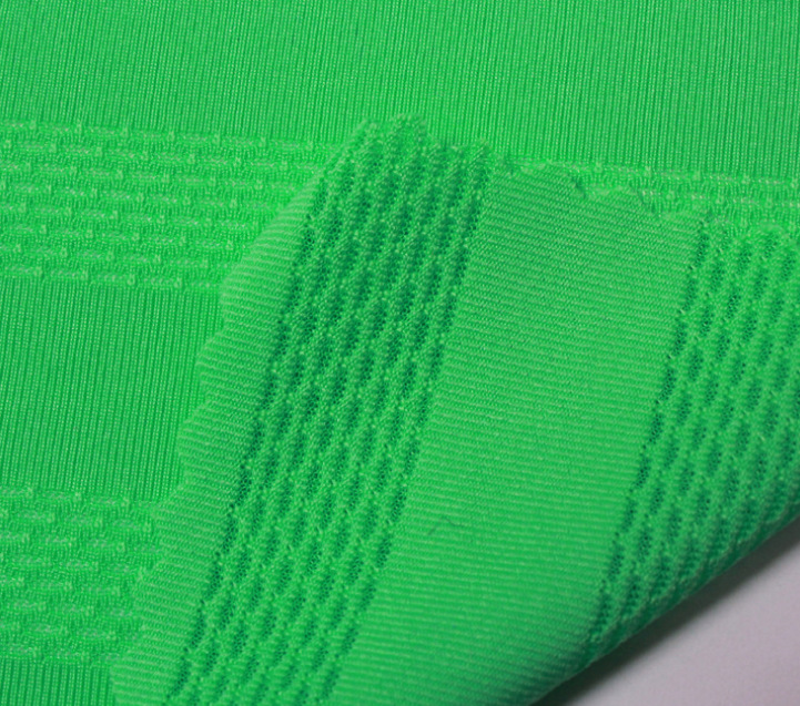 Polyester and ammonia horizontal stripe mesh jacquard fabric, single-sided knitted spring and summer sports T-shirt, tight-fitting clothing, underwear jacquard fabric
