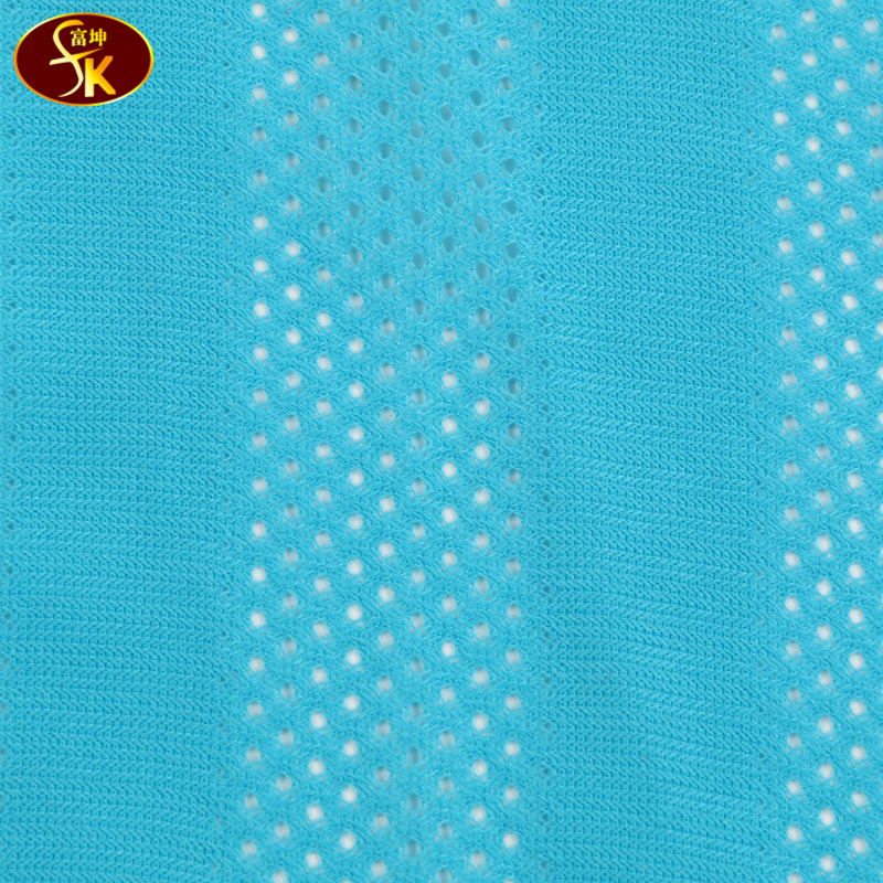 Polyester and ammonia horizontal stripe mesh jacquard fabric, single-sided knitted spring and summer sports T-shirt, tight-fitting clothing, underwear jacquard fabric details Picture