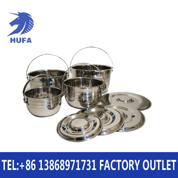Stainless steel set pot, thickened single-bottom hand-held pot, double-layer cooking pot with lid, induction cooker pot Application Scenario