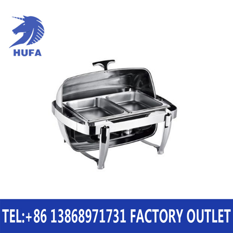 Hotel supplies: Sheep horn self-service double soup stove, visible full flip cover, Bufei stove, electric heating Specification image