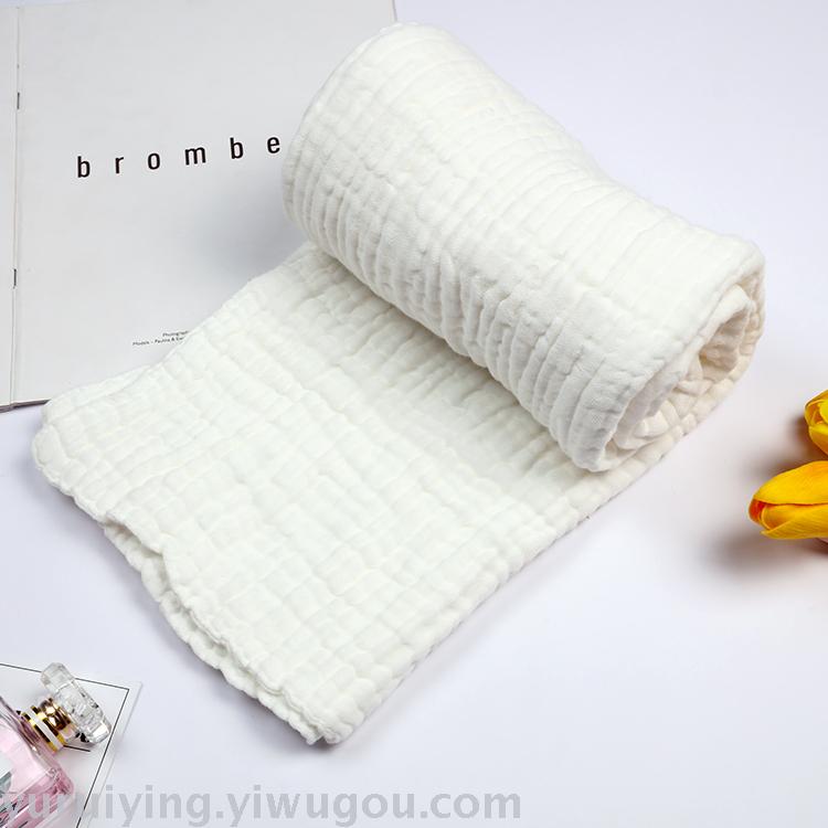 Factory direct sales of children's quilts, bubble gauze, baby bath towels, plain baby color, cartoon 6-layer blanket for newborns Specification image