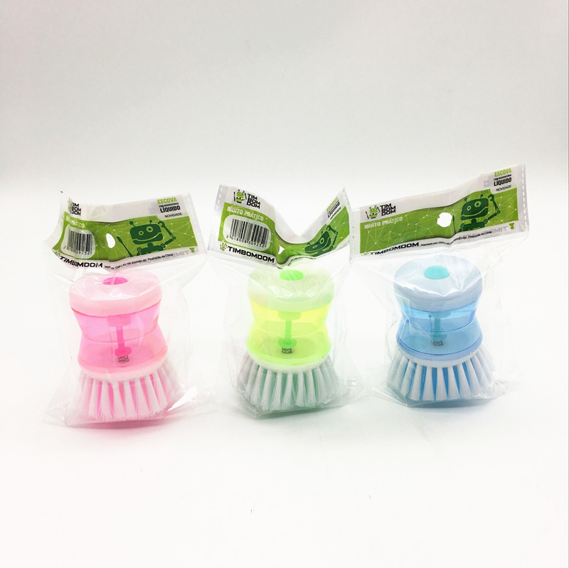Sunshine Department Store bagged dishwashing liquid pot brush, squeeze pot brush, multi-functional non-stick oil washing pot brush