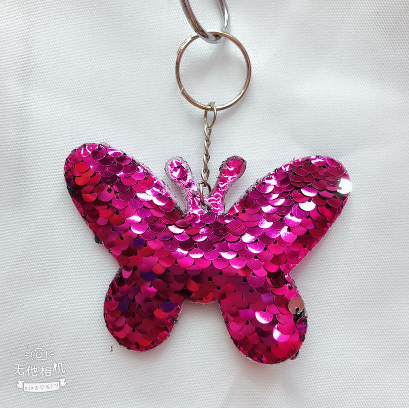 Ultrasonic sequin pendant, sequin keychain, cartoon sequin pendant, butterfly pendant, sequin butterfly pendant Specification image