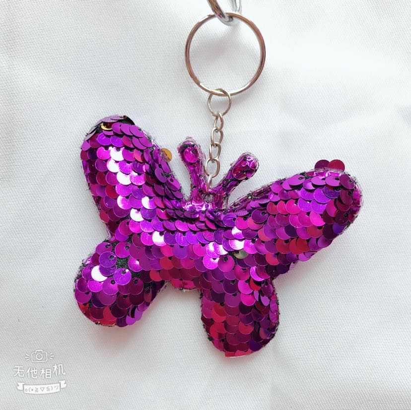 Ultrasonic sequin pendant, sequin keychain, cartoon sequin pendant, butterfly pendant, sequin butterfly pendant details Picture