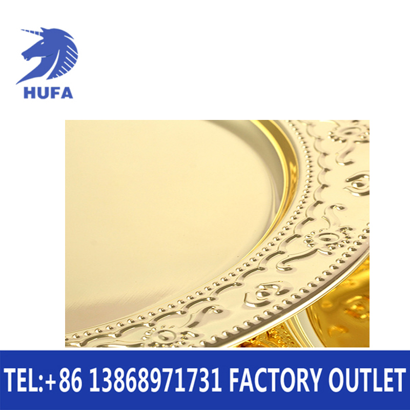 Mutual issuance of golden Empress plate, stainless steel imitation gold round plate, craft plate, hookah plate, stainless steel plate Application Scenario