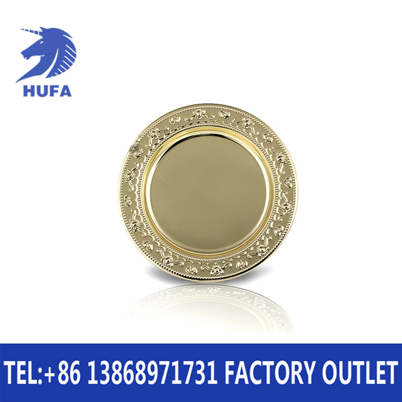 Mutual issuance of golden Empress plate, stainless steel imitation gold round plate, craft plate, hookah plate, stainless steel plate