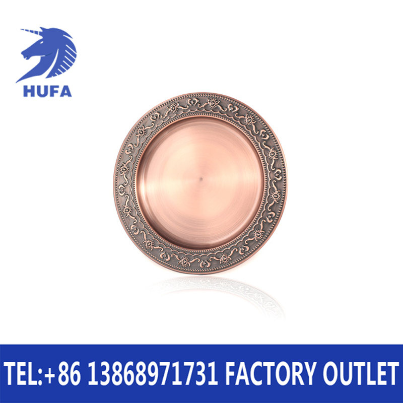 互发古铜贵妃盘 不锈钢红铜圆盘 工艺盘水烟盘 不锈钢盘