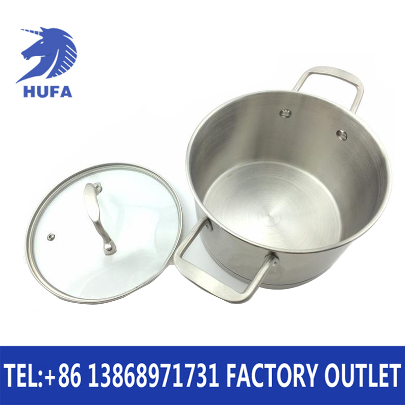 Three-piece set of stainless steel right-angle soup pot details Picture