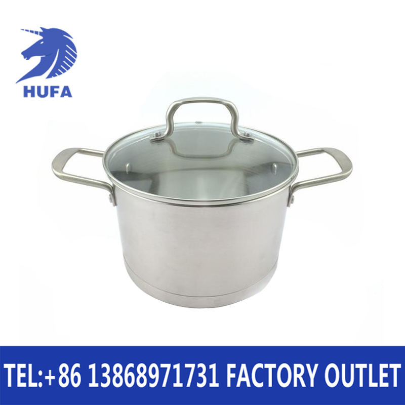 Three-piece set of stainless steel right-angle soup pot