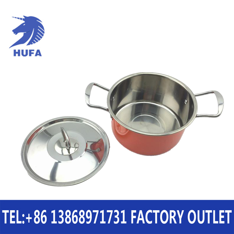 Stainless steel color right-angle set pot, dazzling straight soup pot, five-piece set, five-color soup pot Specification image