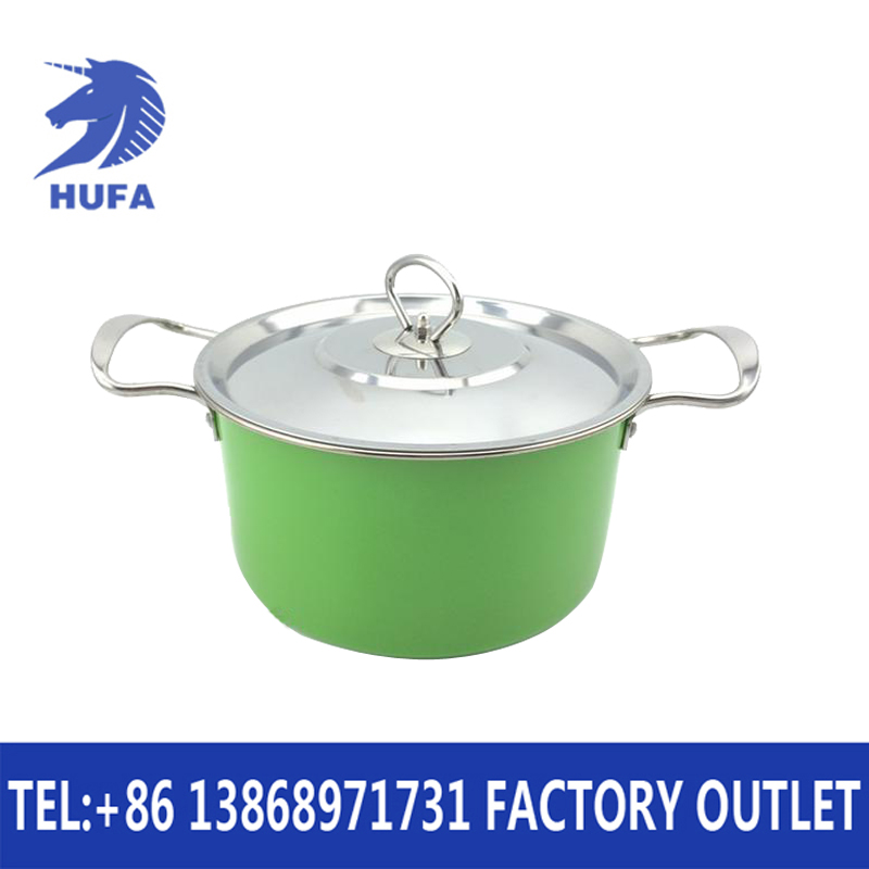 Stainless steel color right-angle set pot, dazzling straight soup pot, five-piece set, five-color soup pot