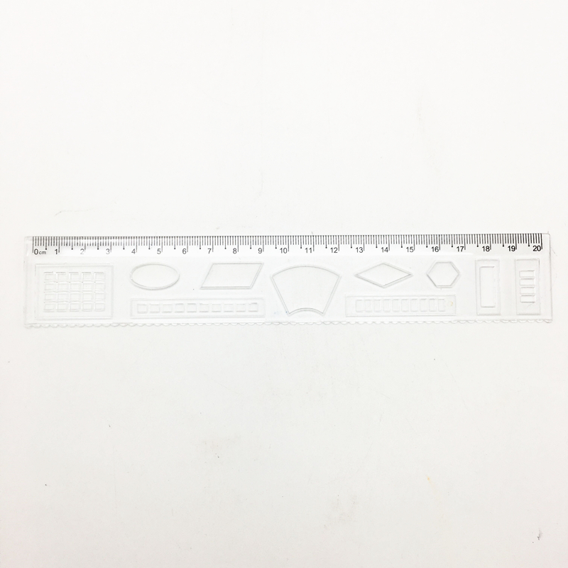 Sunshine Department Store Student bagged set of measuring ruler, straight ruler + set square + protractor 4-piece student measuring ruler set Specification image