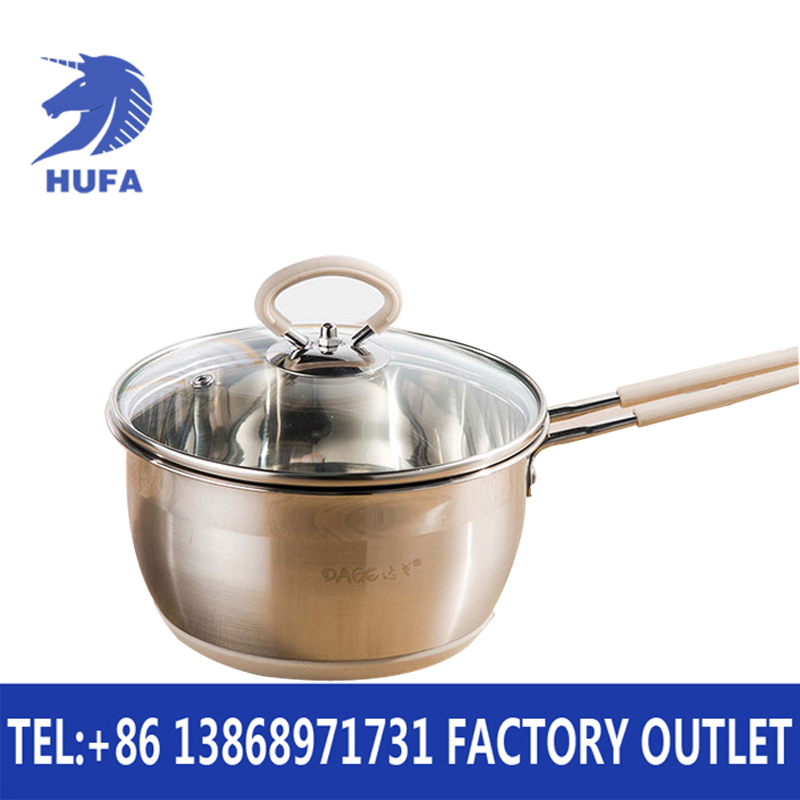 Long-handled stainless steel lid bottom soup pot household gas induction cooker pot Specification image