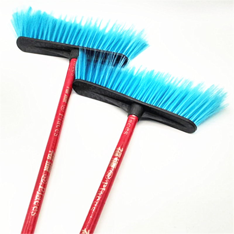 Sunshine Department Store's wooden handle widened plastic broom, hard bristle broom factory, household broom, single cleaning tool
