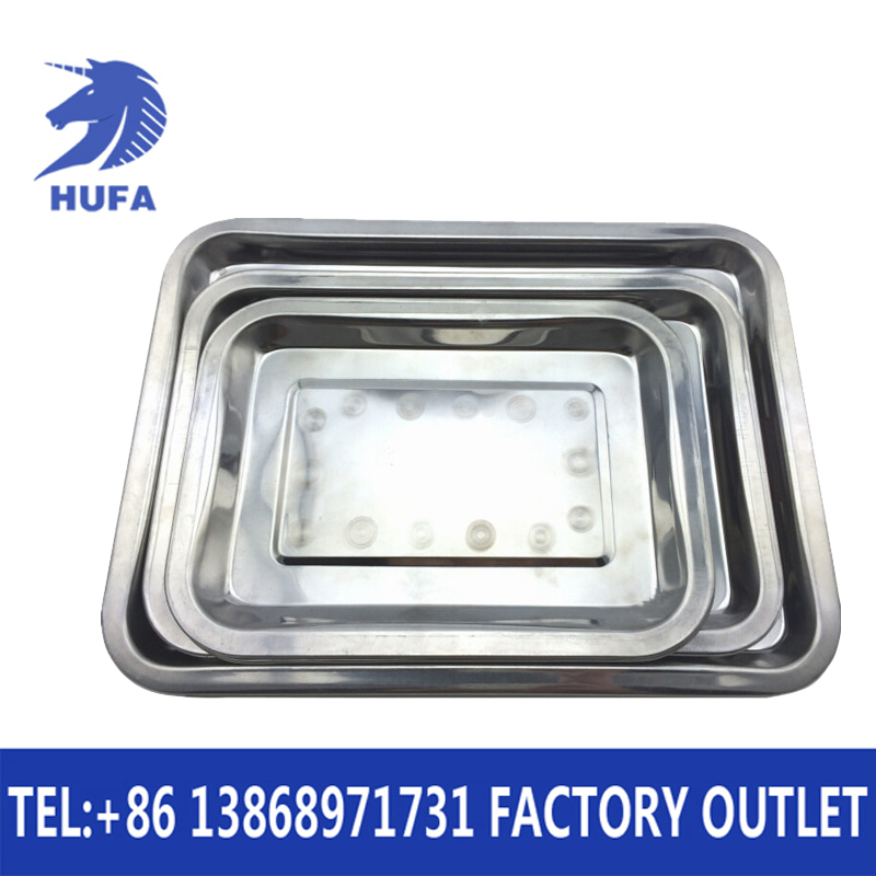 Thickened stainless steel shallow square baking trays and rectangular baking trays for hotel dining hall supplies Specification image