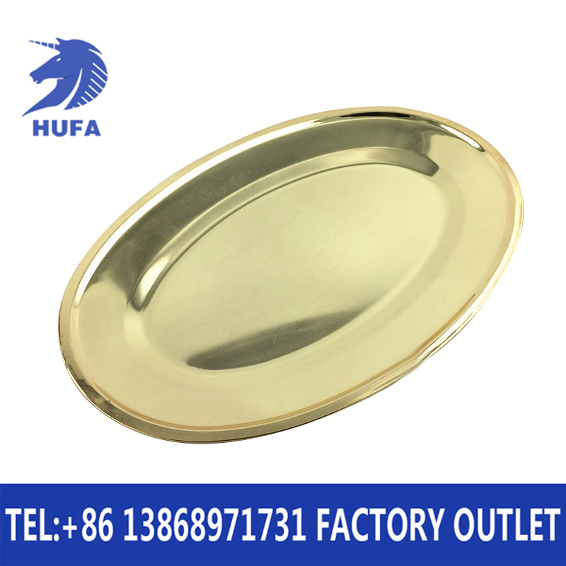 12-inch - 28-inch stainless steel egg and gold egg plates, kitchenware, hotel supplies, fish plates