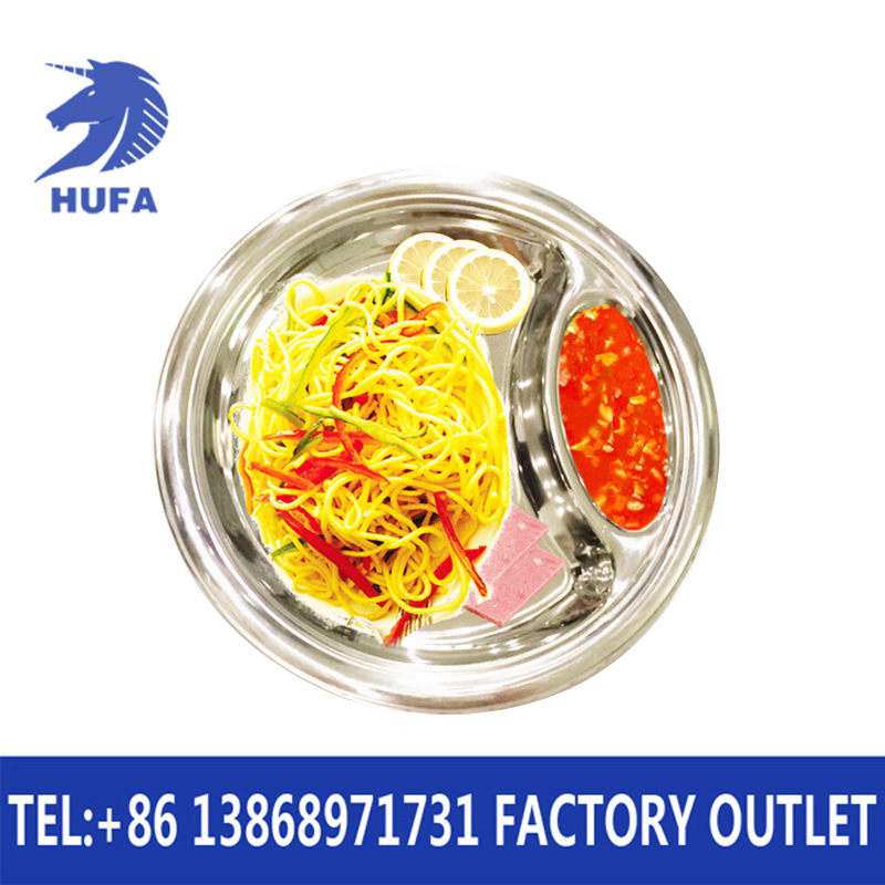 Factory direct sales of stainless steel dinner plates, stainless steel round tableware plates, round plates Specification image