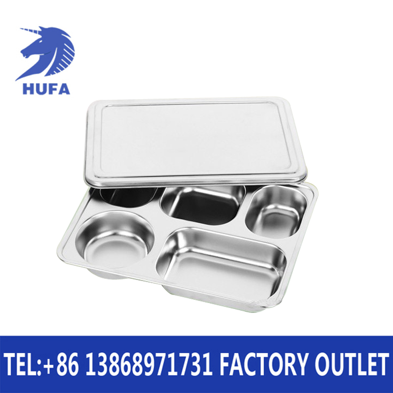 Canteen covered square and round covered fast food plates, compartments bento boxes, student and kindergarten bento boxes, plates Application Scenario
