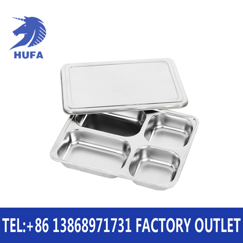 Canteen covered square and round covered fast food plates, compartments bento boxes, student and kindergarten bento boxes, plates details Picture