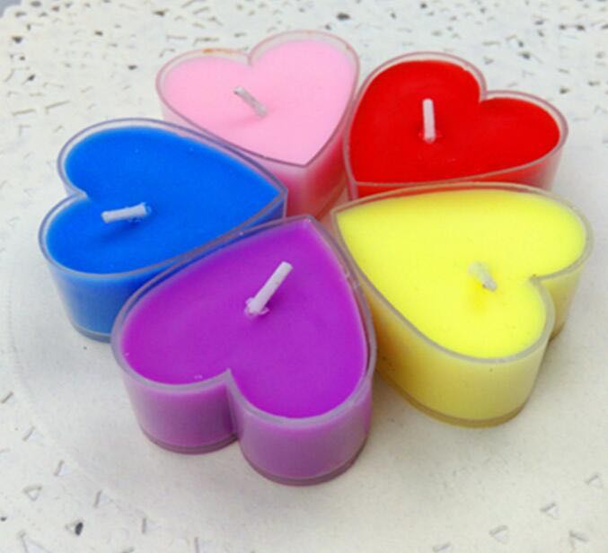 Valentine's Day PVC box plastic case heart-shaped candles aromatherapy romantic proposal candles decorative craft candles