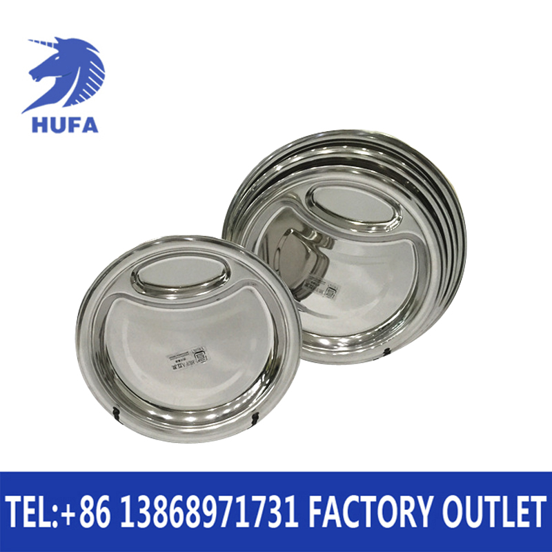 Factory direct sales of stainless steel dinner plates, stainless steel round tableware plates, round plates