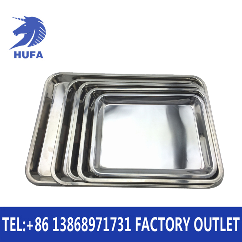 Thickened stainless steel shallow square baking trays and rectangular baking trays for hotel dining hall supplies details Picture