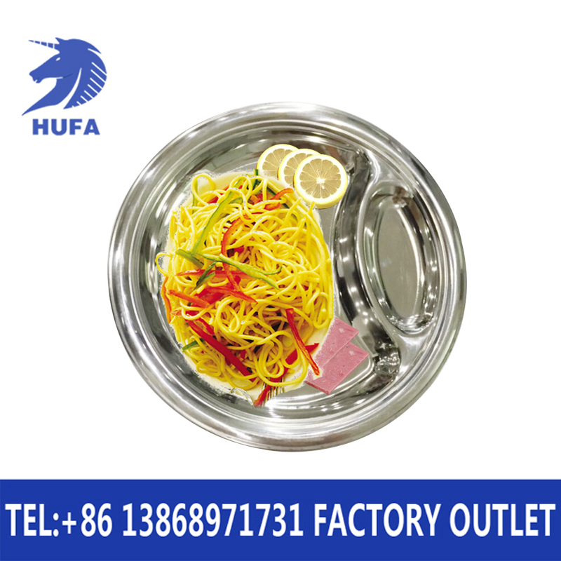 Factory direct sales of stainless steel dinner plates, stainless steel round tableware plates, round plates details Picture