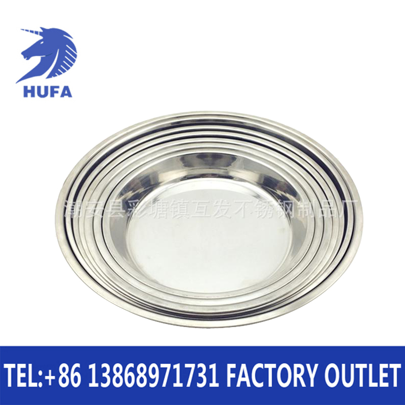 Stainless steel cake plates, beautifully polished large round plates, fruit plates, vegetable plates and cake plates Specification image