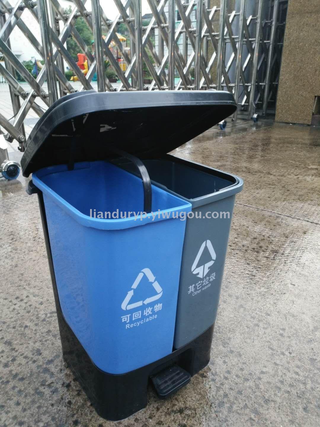Factory direct sale 21L classified trash can twin pedal trash can details Picture