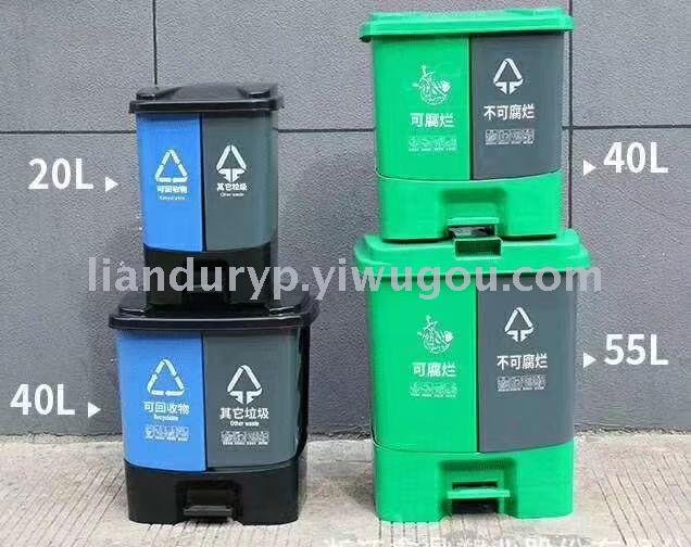 Factory direct sales of 20L classified twin trash cans and foot-operated trash cans Application Scenario