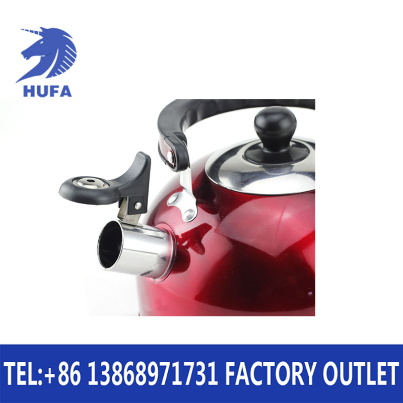 Color stainless steel whistling kettle, luxury flat-bottomed boiling kettle, whistling kettle, gift kettle, stainless steel magnetic color flat-bottomed hemispherical kettle, stainless steel pot body, uniform heating, quick boiling kettle, whistling kettle details Picture